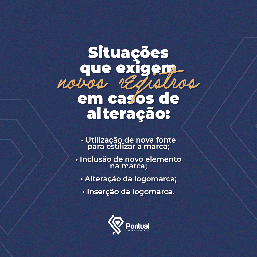 Situações que exigem novos registros em casos de alteração