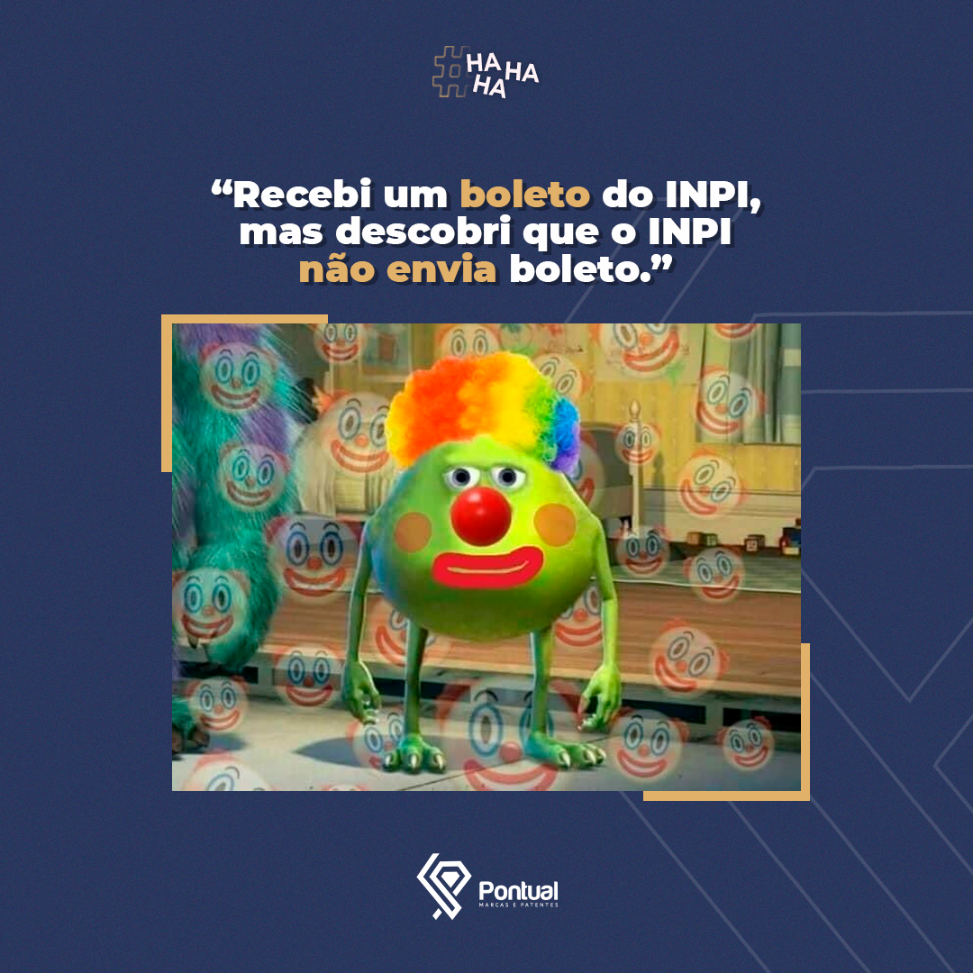 Recebi um boleto do INPI, mas descobri que o INPI não envia boleto