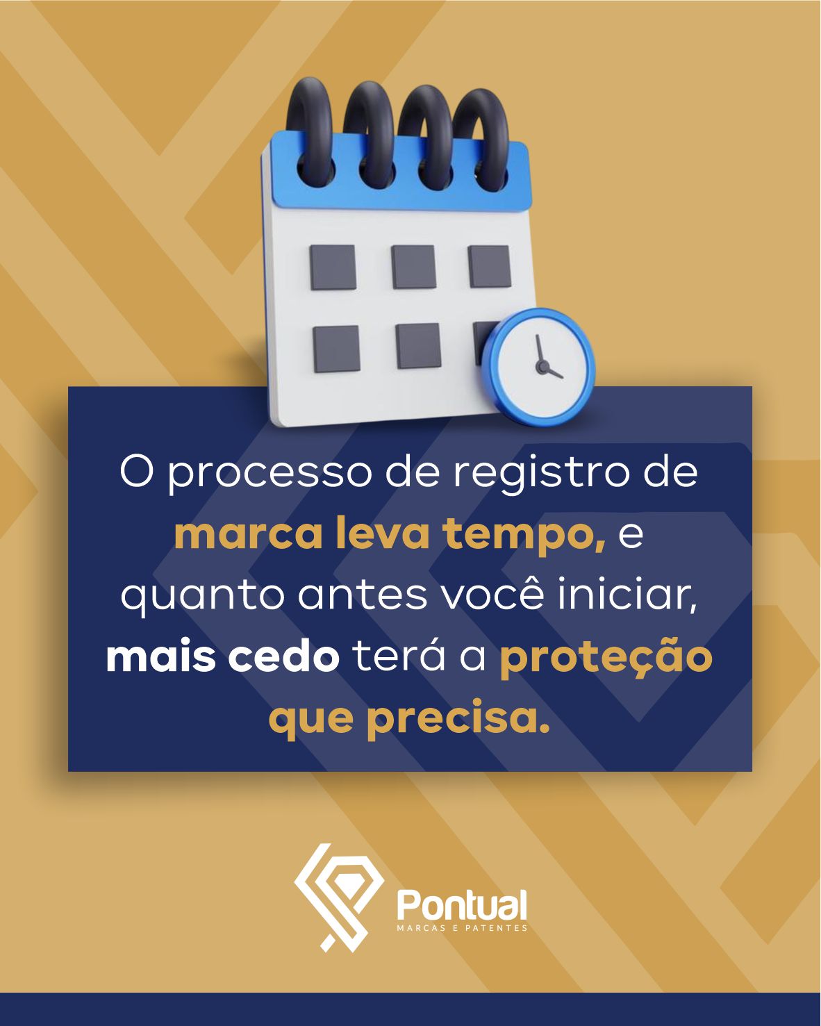 O processo de registro de marca leva tempo, e quanto antes você iniciar, mais cedo terá a proteção q